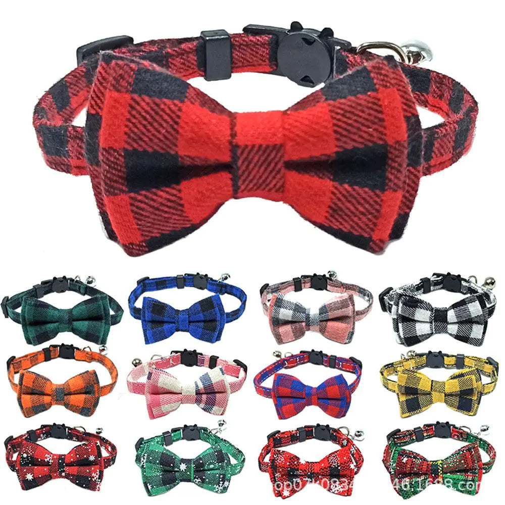 Plaid Bow Tie Breakaway Cat Collar