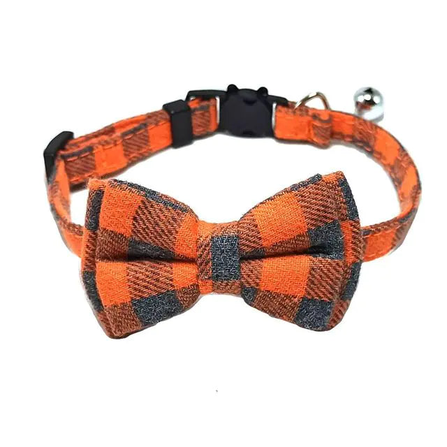 Plaid Bow Tie Breakaway Cat Collar