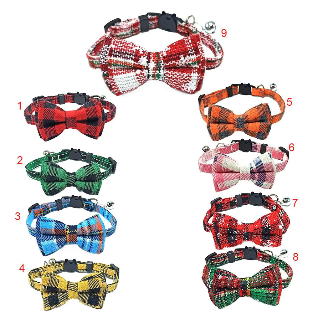 Plaid Bow Tie Breakaway Cat Collar